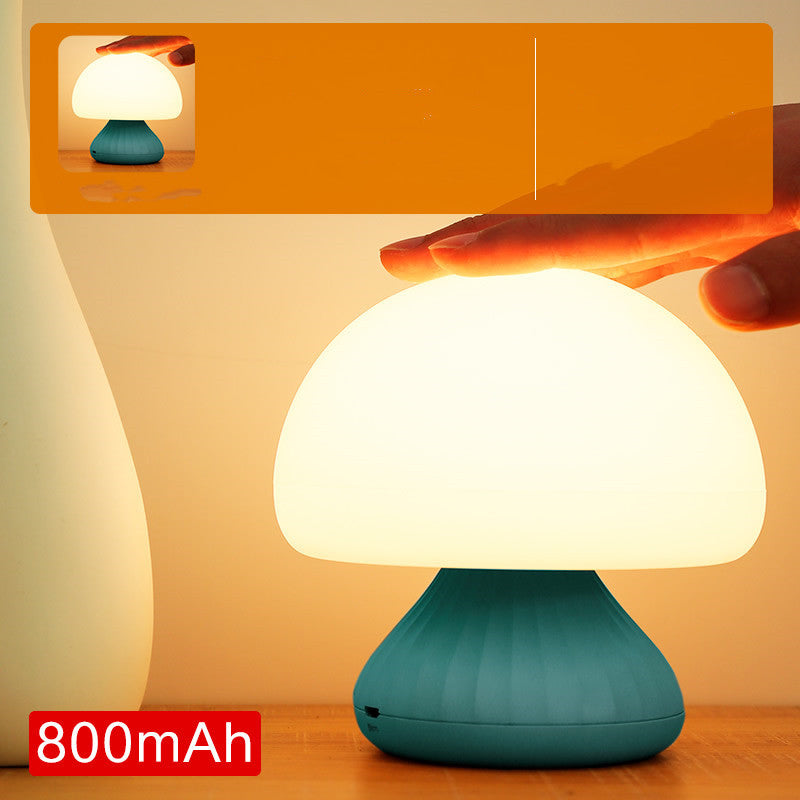 Bedside Bedroom With Sleeping Mushroom Night Light