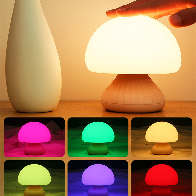 Bedside Bedroom With Sleeping Mushroom Night Light