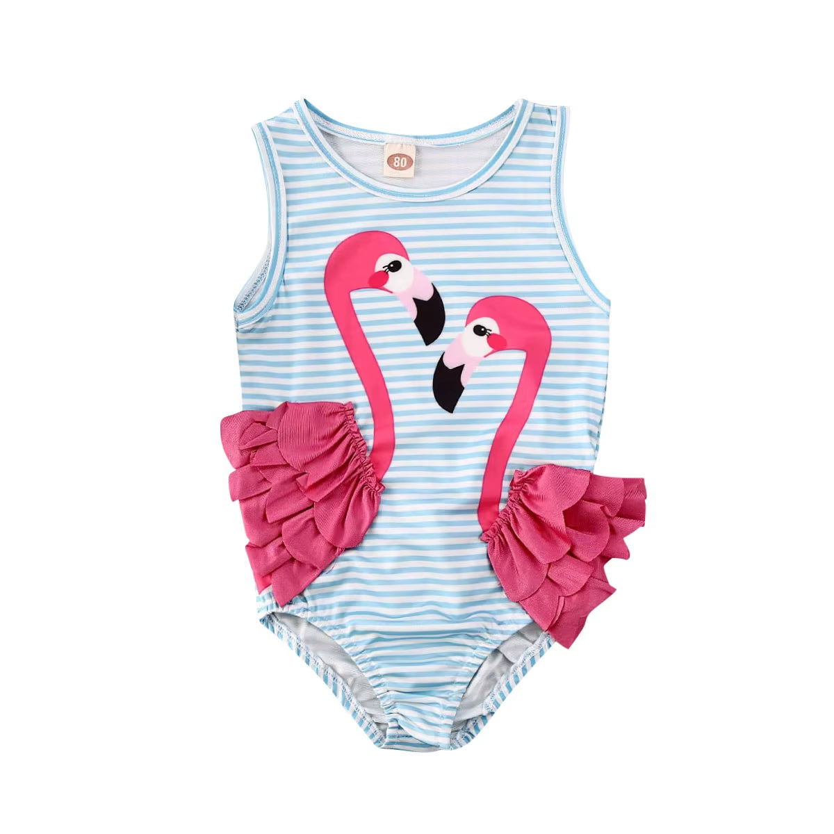 Summer Flamingo Kid Baby Girl One Piece Bikini Swimwear Bathing Suit Swimsuit Beach Bodysuit Clothing